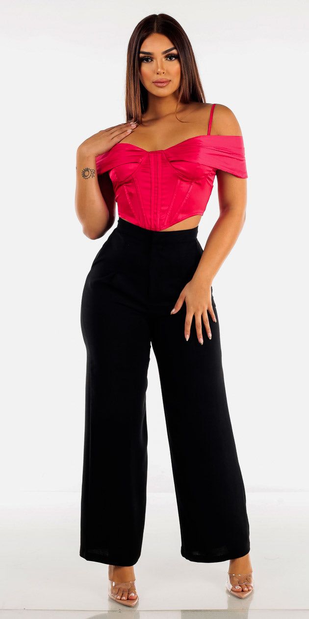 High Waist Wide Leg Pants with Corset Top sold by Moda product image thumbnail 3