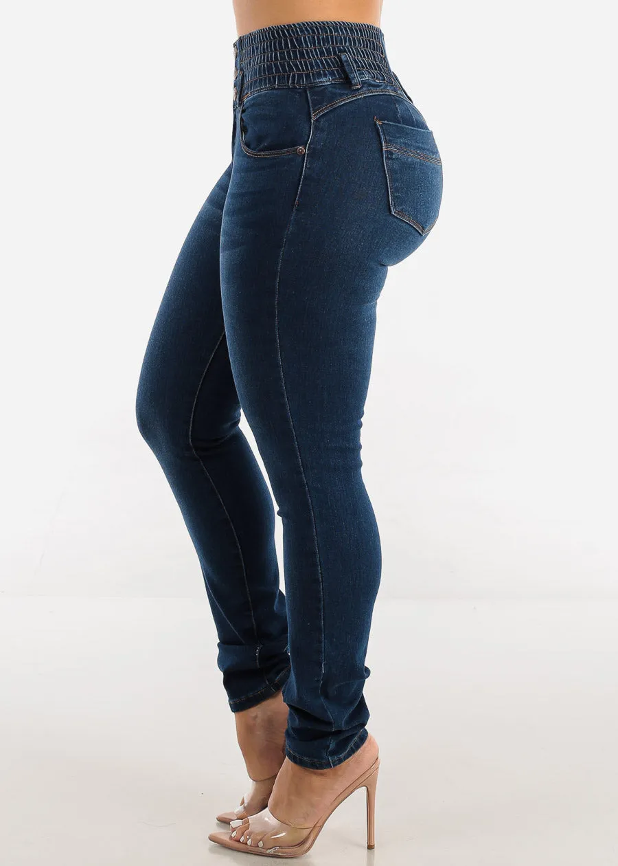 MX JEANS Spandex Waist Butt Lift Dark Wash Skinny Jeans sold by Moda product image thumbnail 5