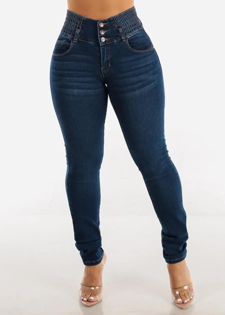 MX JEANS Spandex Waist Butt Lift Dark Wash Skinny Jeans sold by Moda product image thumbnail 4