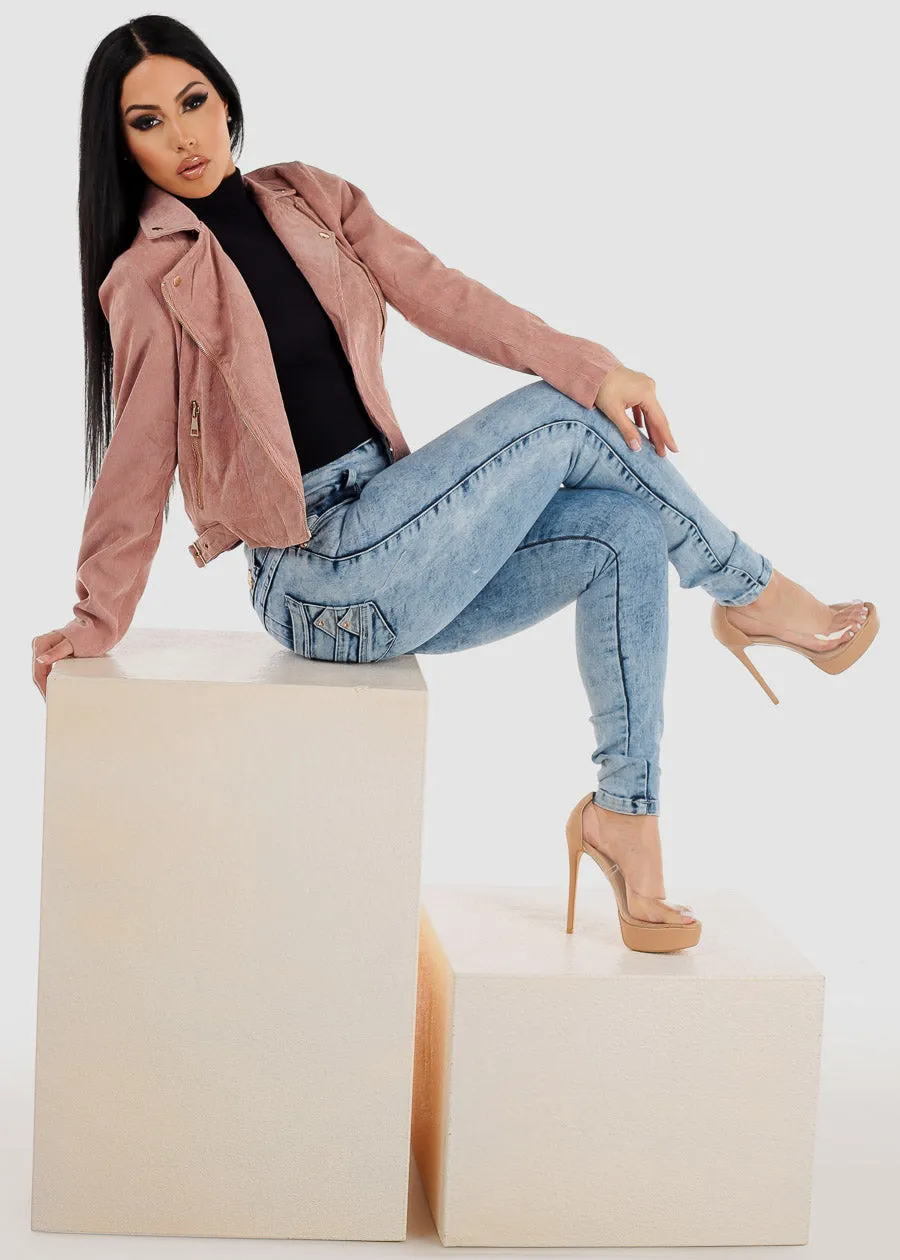 Super High Waisted Levantacola Acid Wash Skinny Jeans sold by Moda product image thumbnail 3