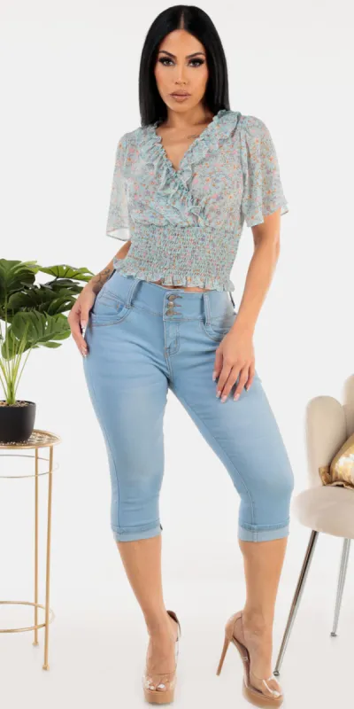 Floral Butt Lift Denim Combo sold by Moda