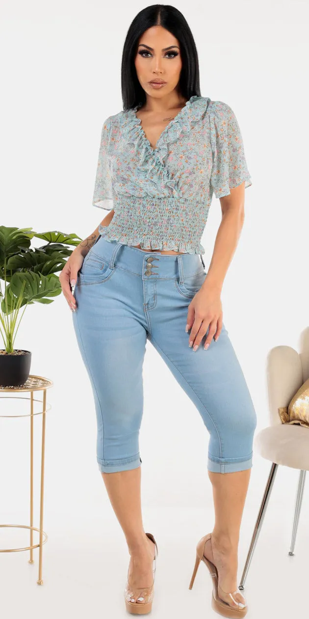 Floral Butt Lift Denim Combo sold by Moda