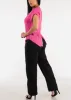Black High Waisted Straight Wide Leg Cargo Pants sold by Moda