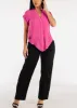 Black High Waisted Straight Wide Leg Cargo Pants sold by Moda