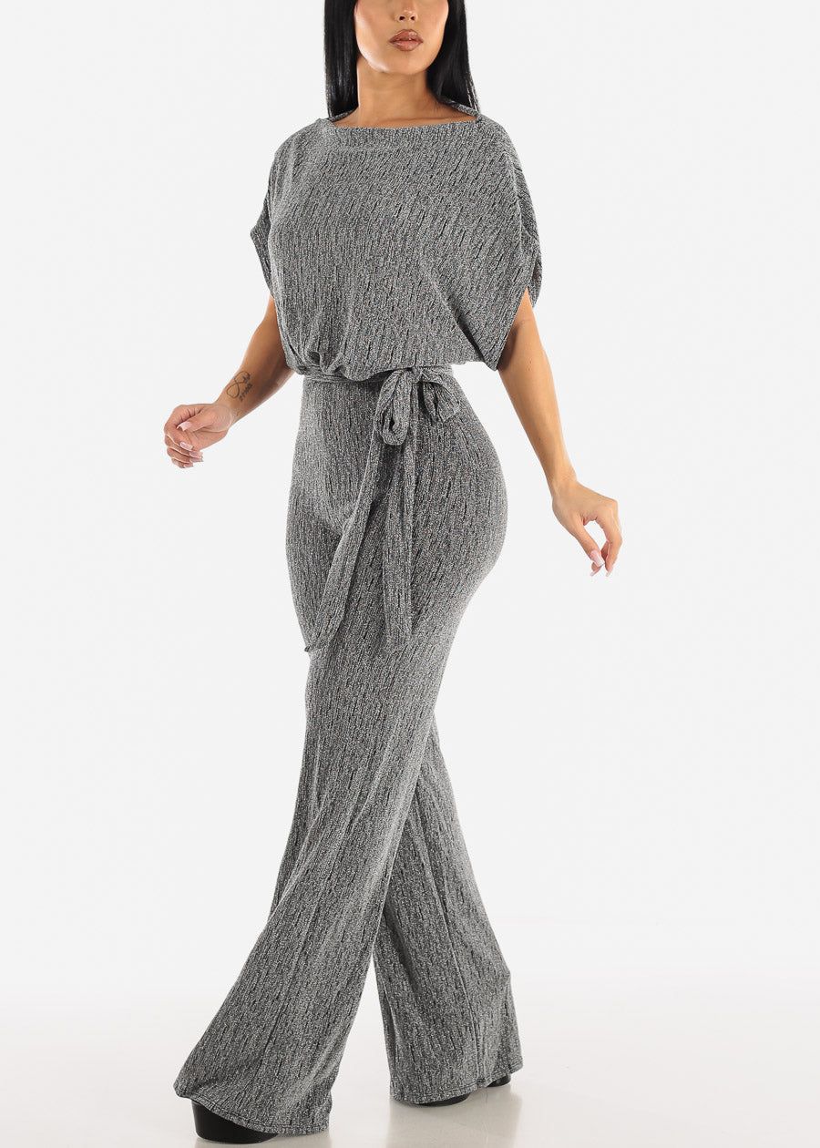 Stretchy Metallic Off Shoulder Jumper w Belt sold by Moda