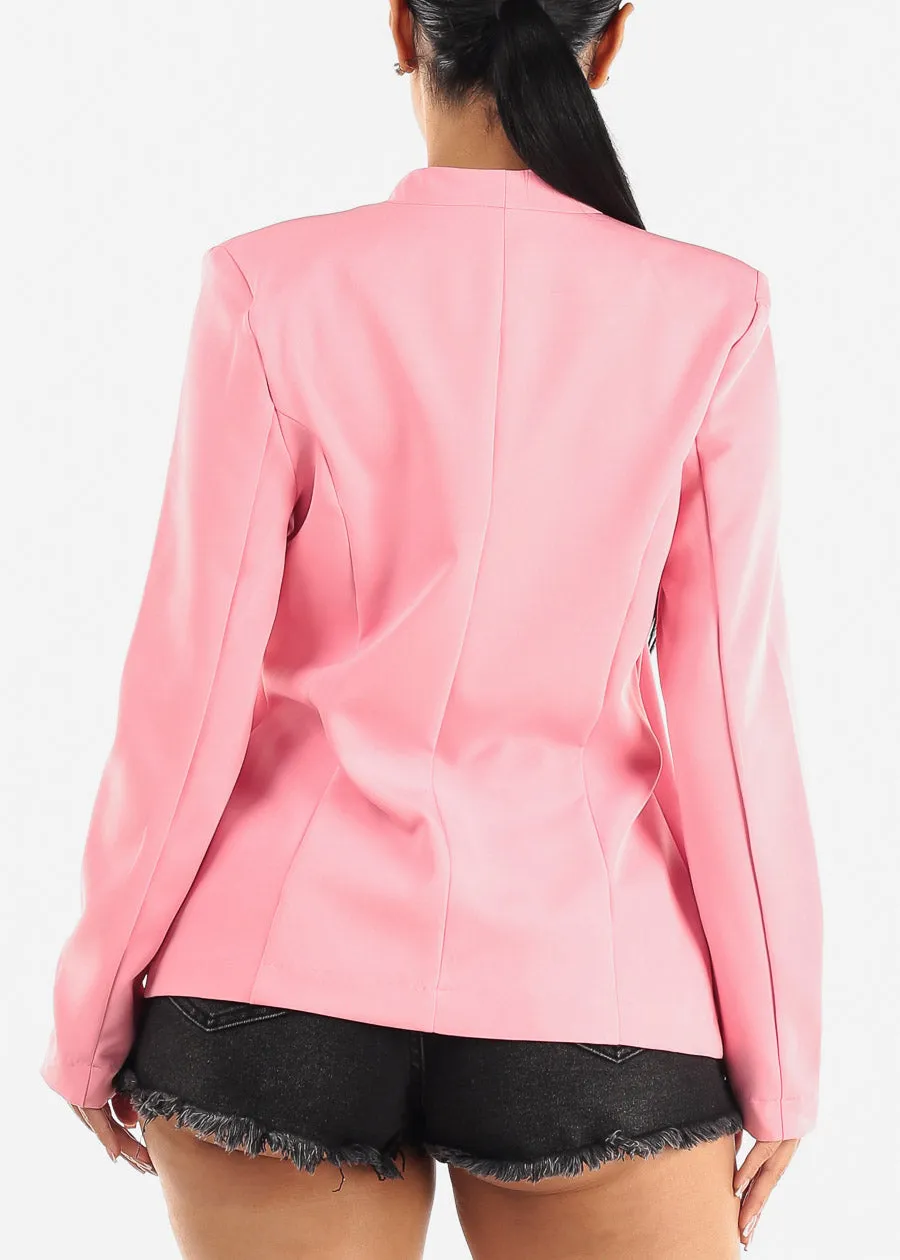 Long Sleeve Open Front Blazer Light Pink sold by Moda product image thumbnail 4