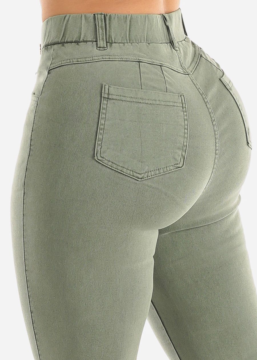 Levantacola Hyper Stretch Light Olive Jeggings sold by Moda