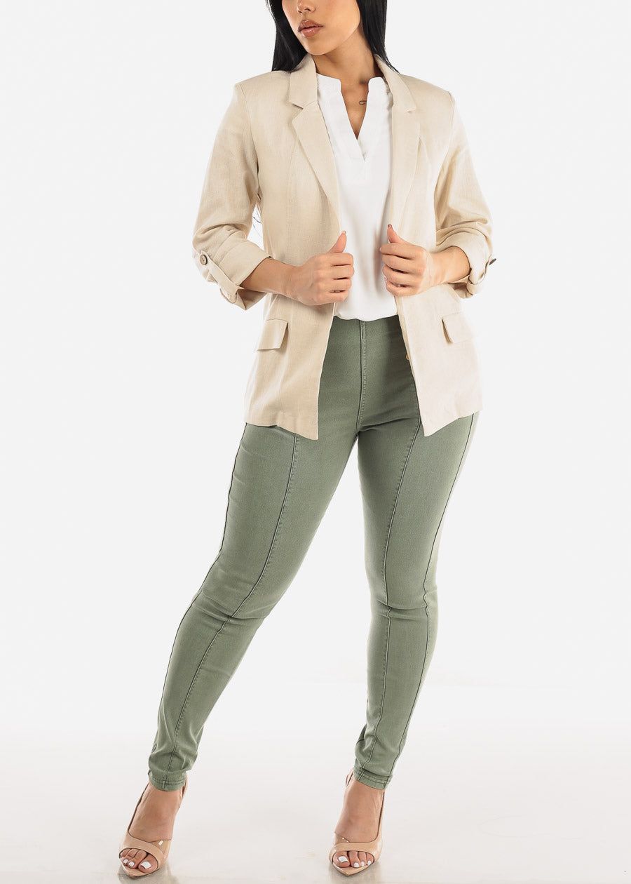 Levantacola Hyper Stretch Light Olive Jeggings sold by Moda product image thumbnail 2