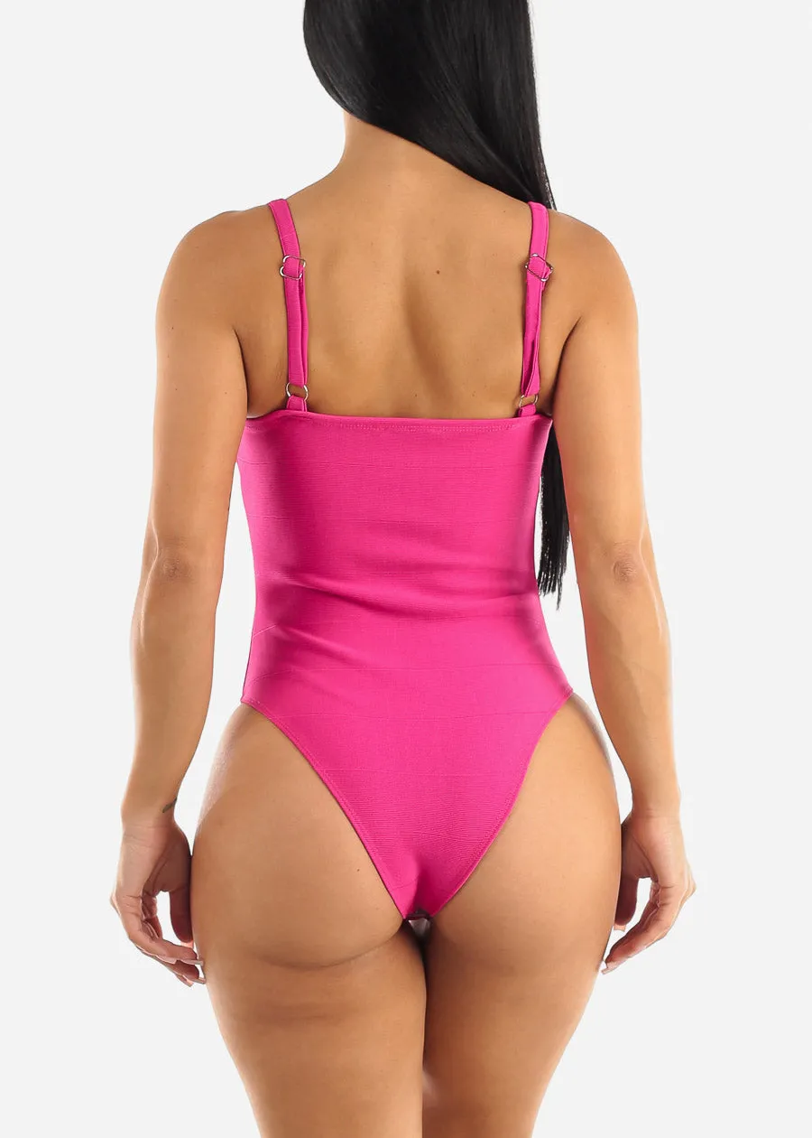 Bandage Sleeveless Cami Bodysuit Fuchsia sold by Moda product image thumbnail 5