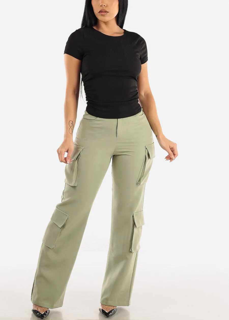 Short Sleeve Black Crewneck Ruched Top sold by Moda product image thumbnail 2