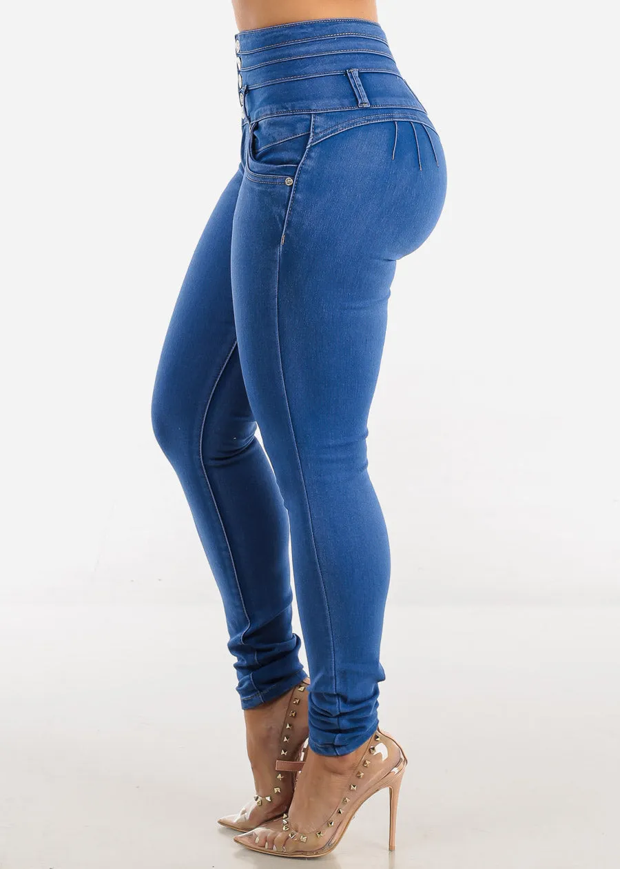 Super High Waisted Levantacola Skinny Jeans Royal Sand Wash sold by Moda product image thumbnail 4