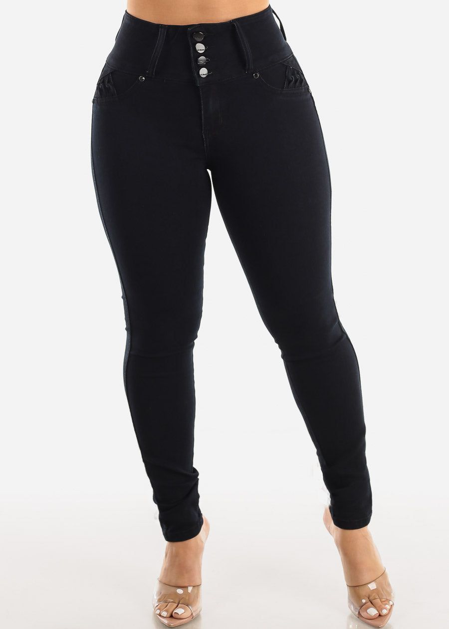Black Butt Lift Levantacola High Waisted Skinny Jeans sold by Moda product image thumbnail 3