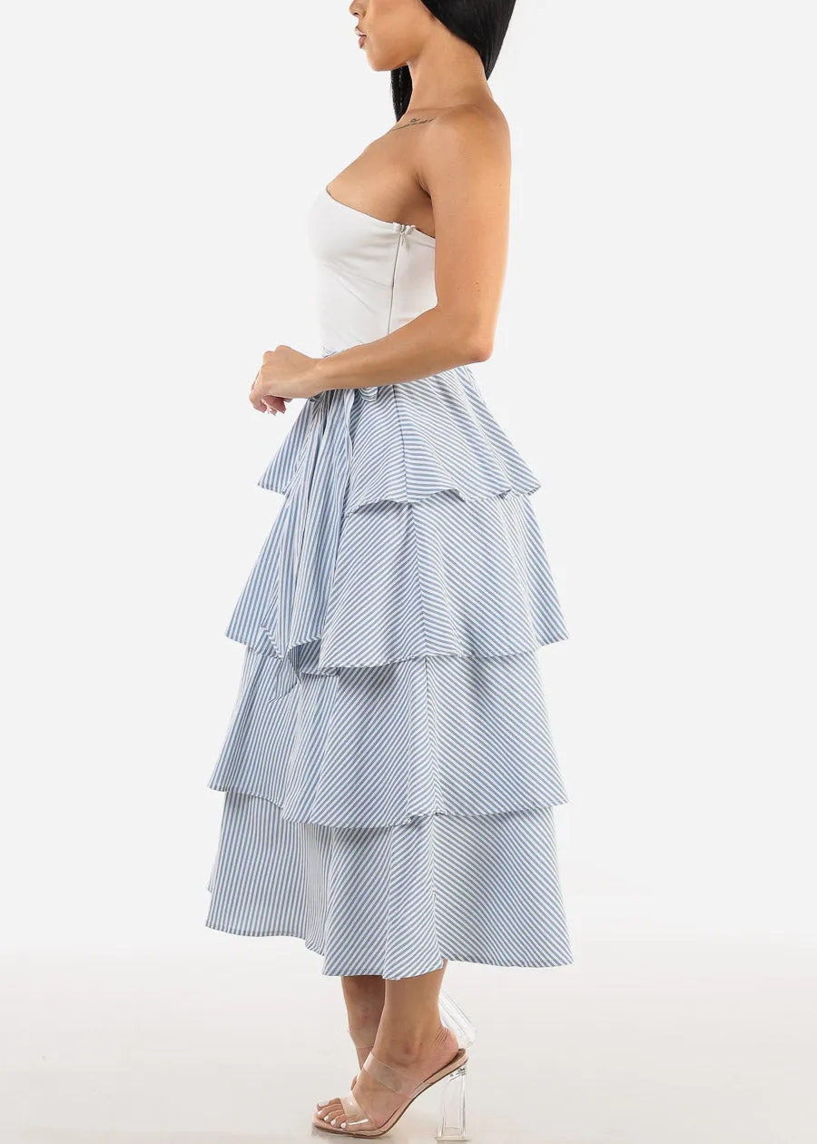 One Shoulder Stripe Ruffed Maxi Dress sold by Moda product image thumbnail 4