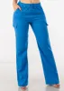 High Waist Straight Leg Linen Cargo Pants Royal Blue sold by Moda