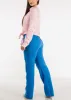 High Waist Straight Leg Linen Cargo Pants Royal Blue sold by Moda
