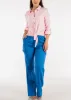 High Waist Straight Leg Linen Cargo Pants Royal Blue sold by Moda