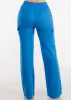 High Waist Straight Leg Linen Cargo Pants Royal Blue sold by Moda