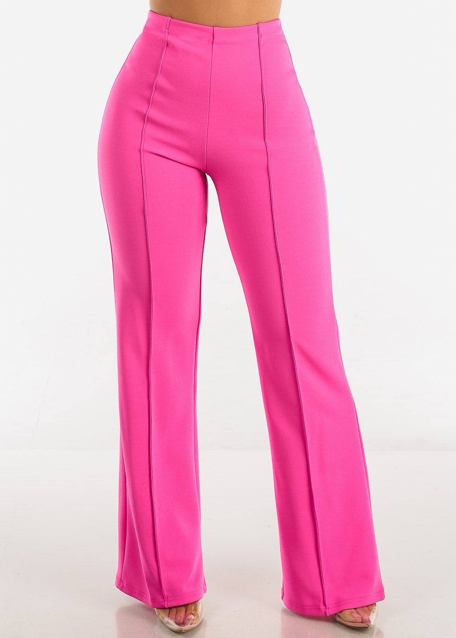 Fuchsia High Waist Wide Leg Pants sold by Moda