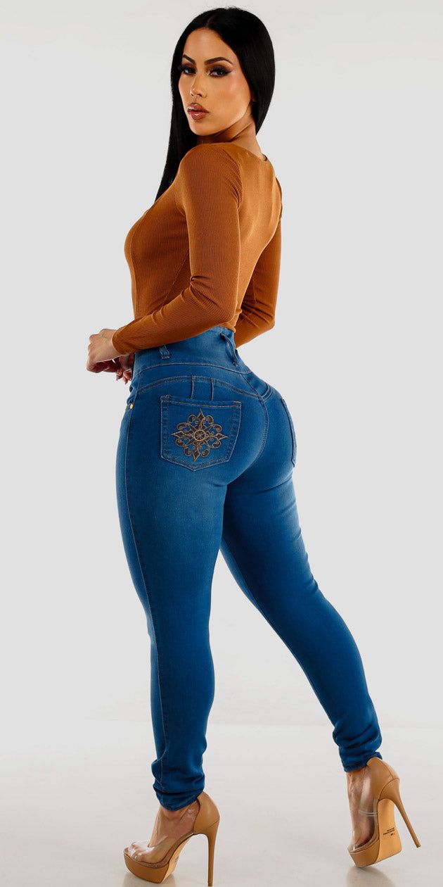 Butt Lift Denim Bodysuit Outfit sold by Moda product image thumbnail 2