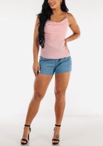 Sleeveless Cowl Neck Chiffon Blouse Mauve sold by Moda