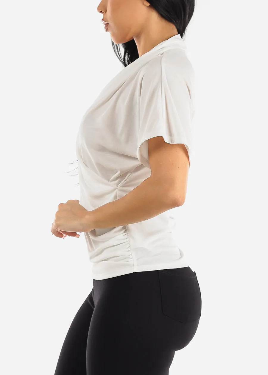 Short Dolman Sleeve Surplice Blouse Off White sold by Moda product image thumbnail 3