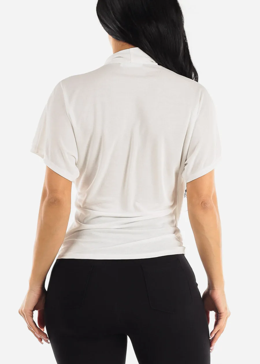 Short Dolman Sleeve Surplice Blouse Off White sold by Moda product image thumbnail 4