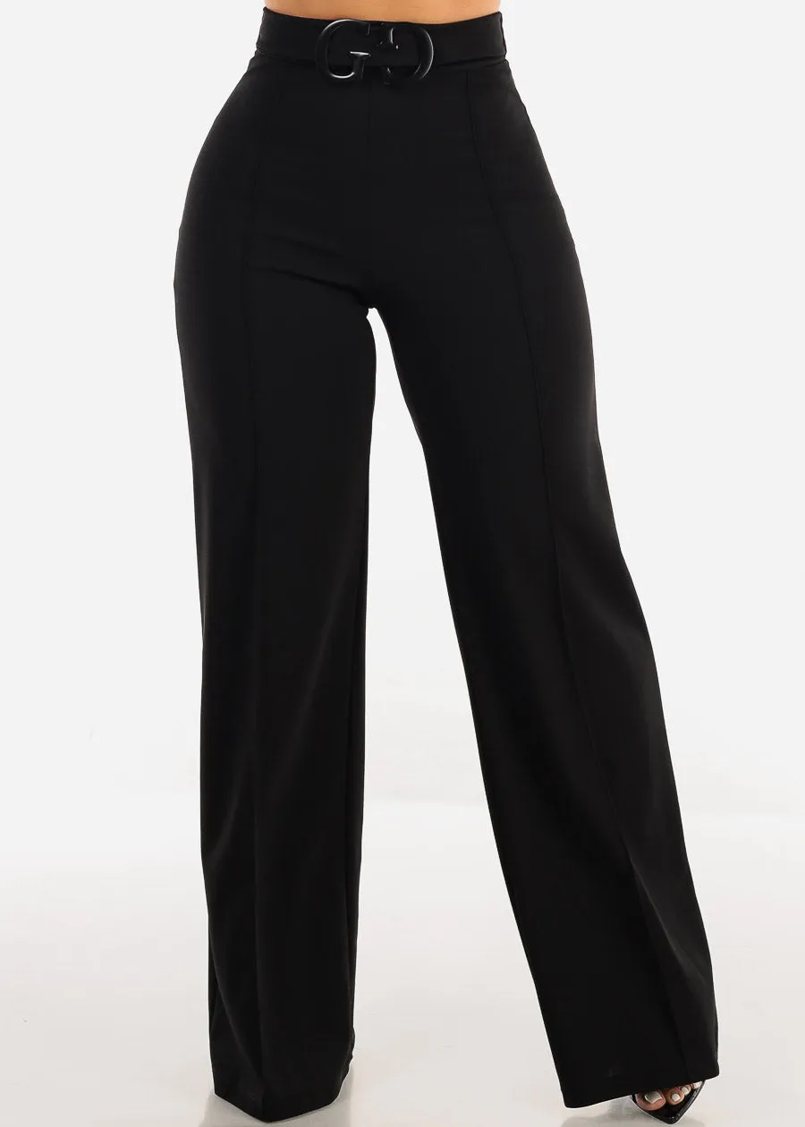Black High Waist Wide Leg Formal Pants sold by Moda