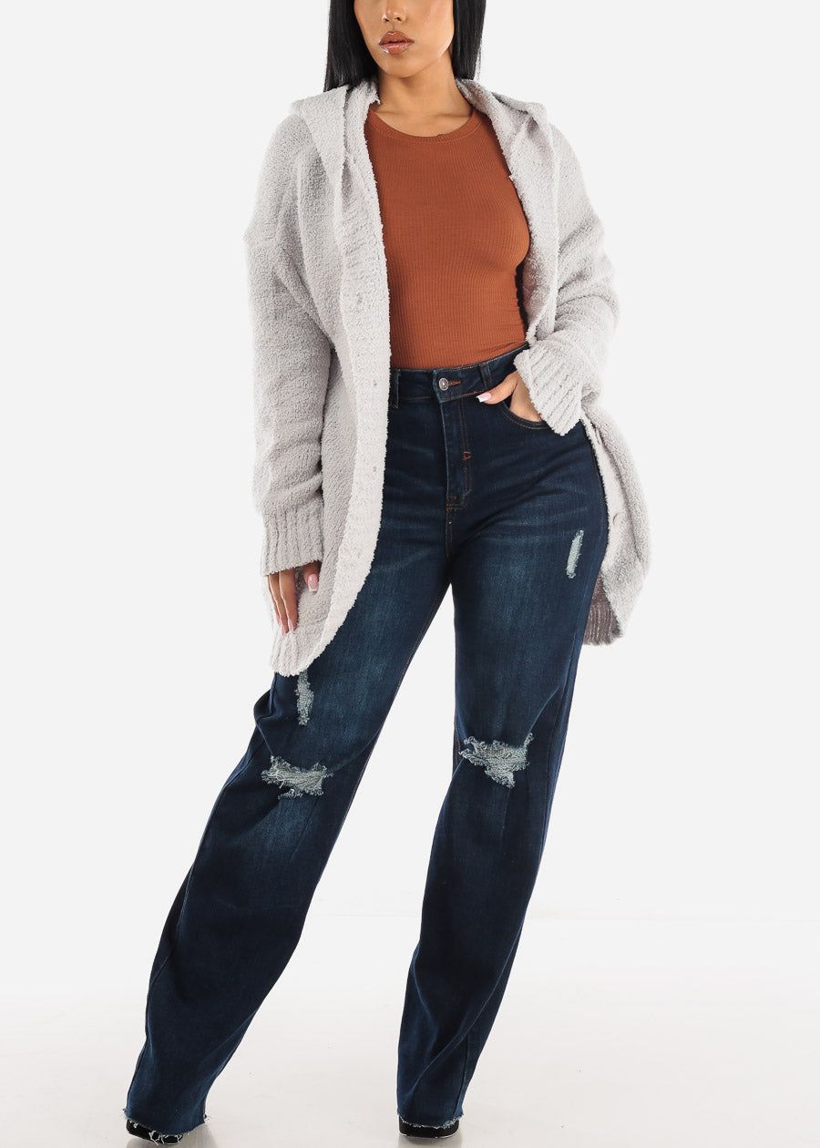 Ribbed Crewneck Long Sleeve Crop Top Light Brown sold by Moda product image thumbnail 2