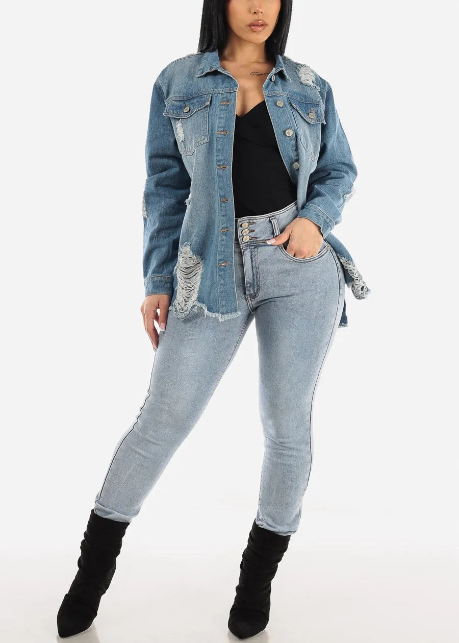 Super High Waisted Butt Lifting Skinny Jeans Light Acid Wash sold by Moda product image thumbnail 2