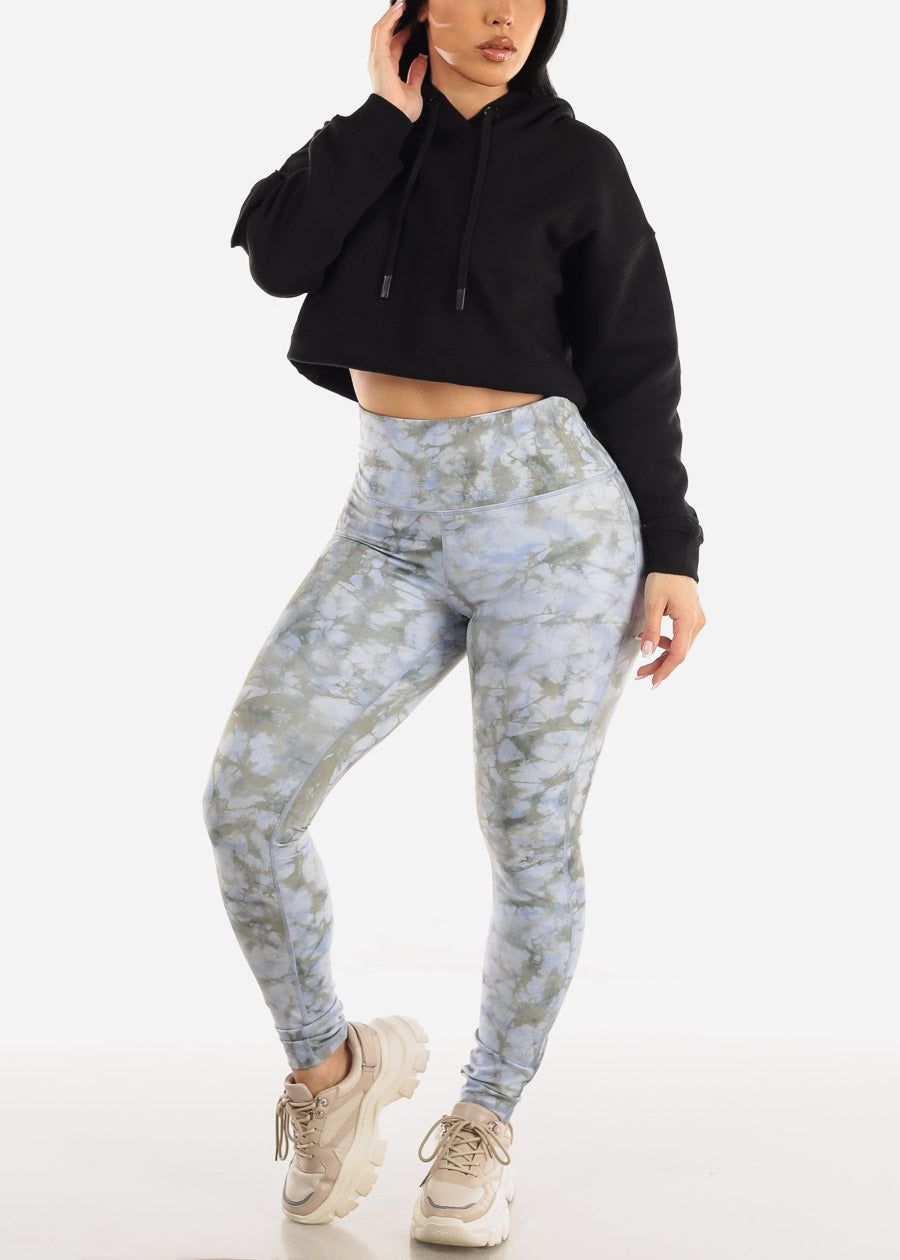 High Waisted Tie Dye Activewear Leggings Olive sold by Moda product image thumbnail 2