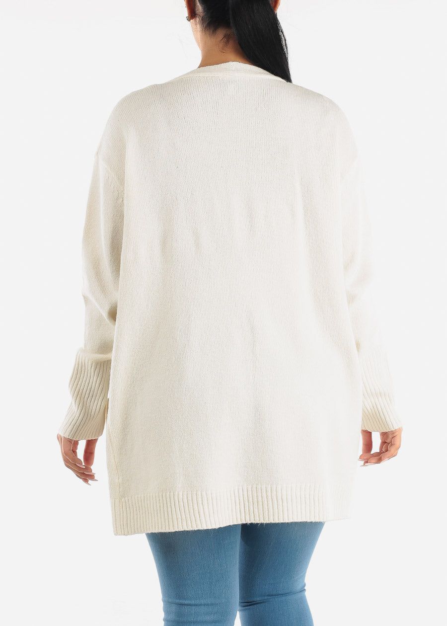 Long Sleeve Ivory Cardigan w Pockets sold by Moda product image thumbnail 4