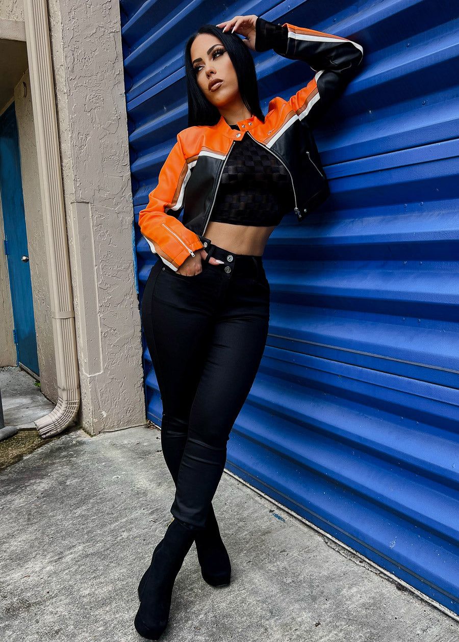 Black Butt Lifting Coated Faux Leather Skinny Jeans sold by Moda product image thumbnail 2