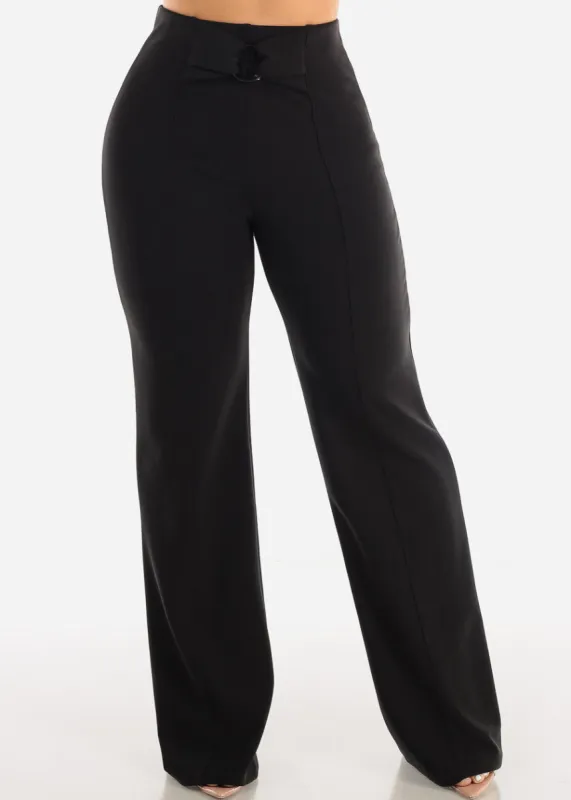 Black High Waist Stretchy Wide Legged Pants sold by Moda