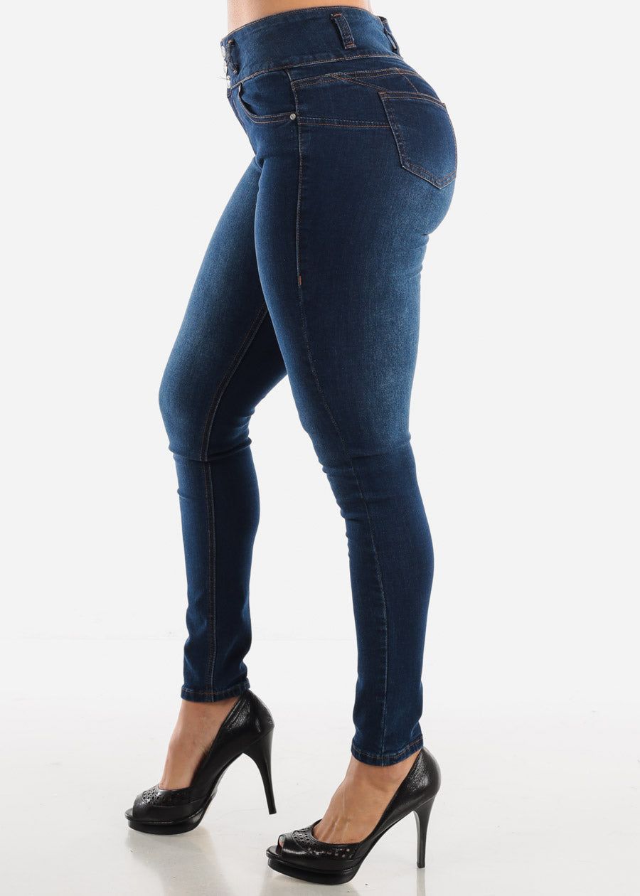 MX JEANS High Rise Dark Denim Skinny Butt Lift Jeans sold by Moda product image thumbnail 4