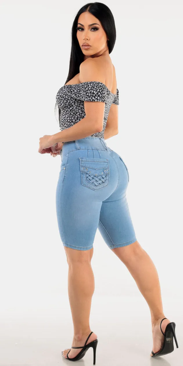 Black Floral Butt Lift Denim Look sold by Moda product image thumbnail 2