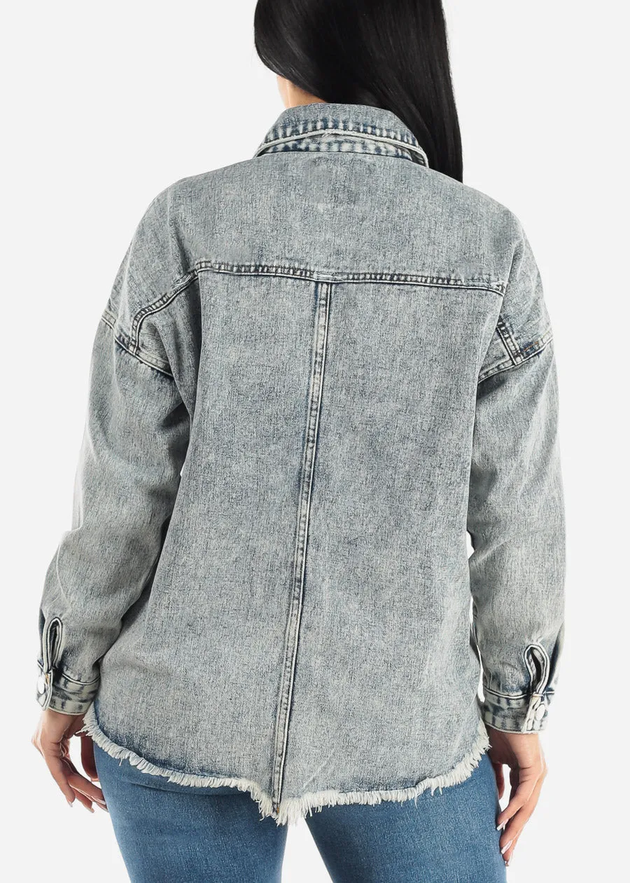 Long Sleeve Vintage Wash Jean Jacket sold by Moda product image thumbnail 4