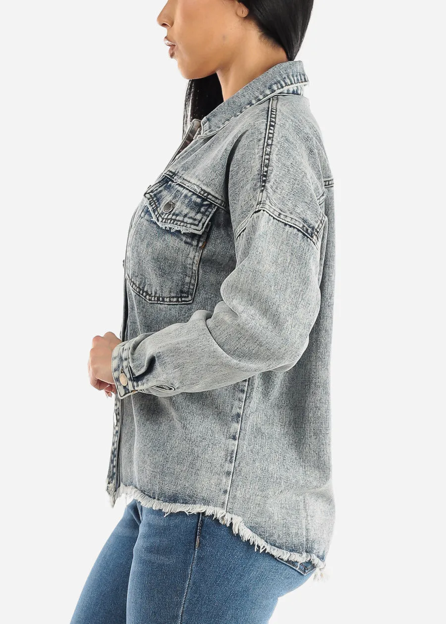 Long Sleeve Vintage Wash Jean Jacket sold by Moda product image thumbnail 3