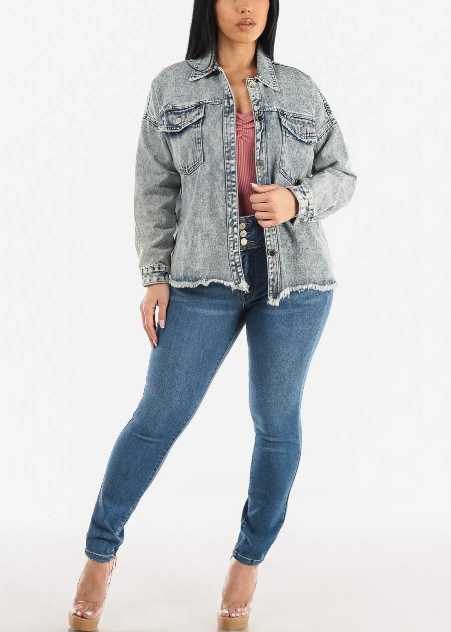Long Sleeve Vintage Wash Jean Jacket sold by Moda product image thumbnail 2