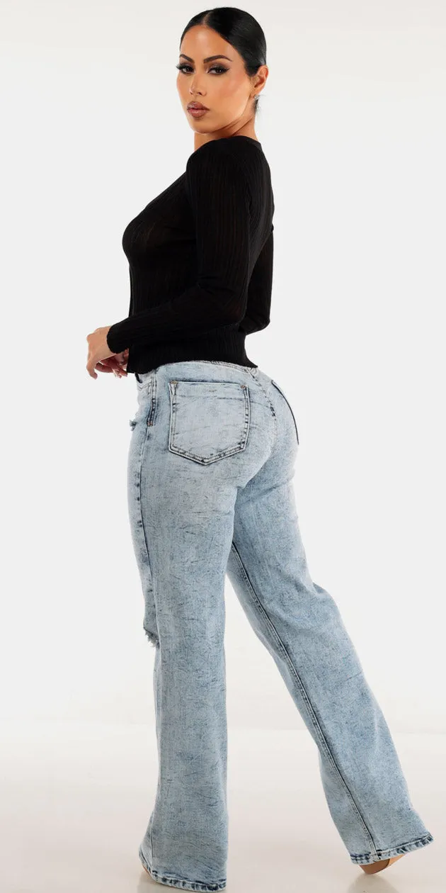 Black Sheer Ripped Denim Outfit sold by Moda product image thumbnail 2