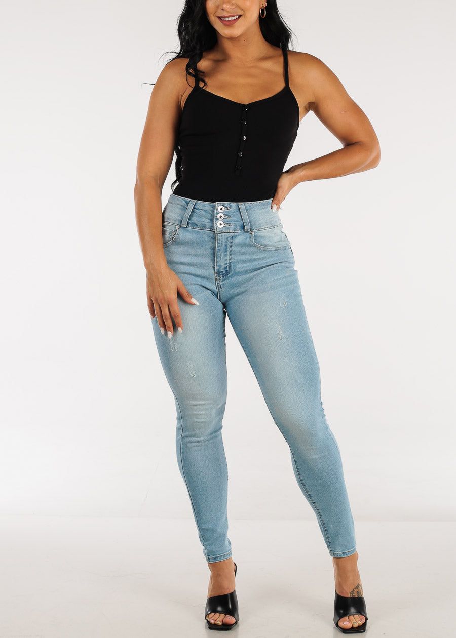 Sleeveless Vneck Ribbed Bodysuit Black sold by Moda product image thumbnail 5