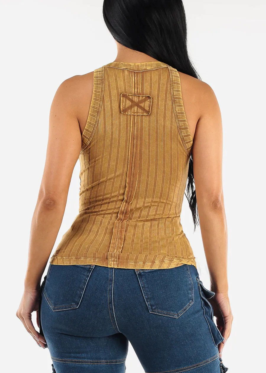 Crewneck Ribbed Cami Top Mustard sold by Moda product image thumbnail 5
