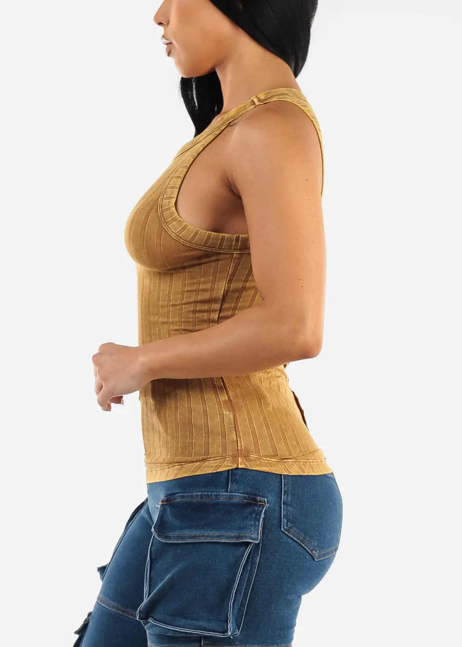Crewneck Ribbed Cami Top Mustard sold by Moda product image thumbnail 4