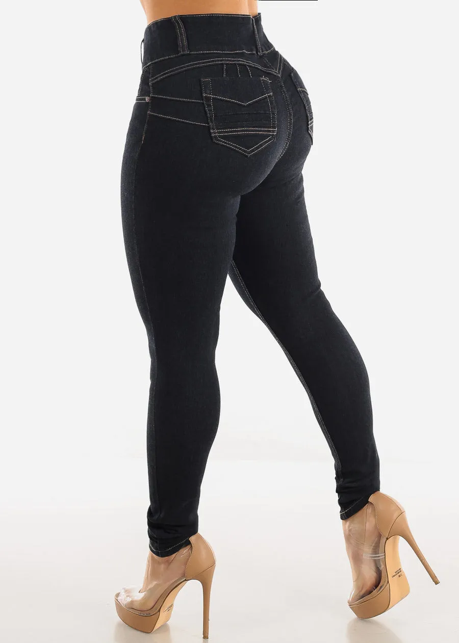 High Waisted Black Butt Lifting Skinny Jeans sold by Moda product image thumbnail 5
