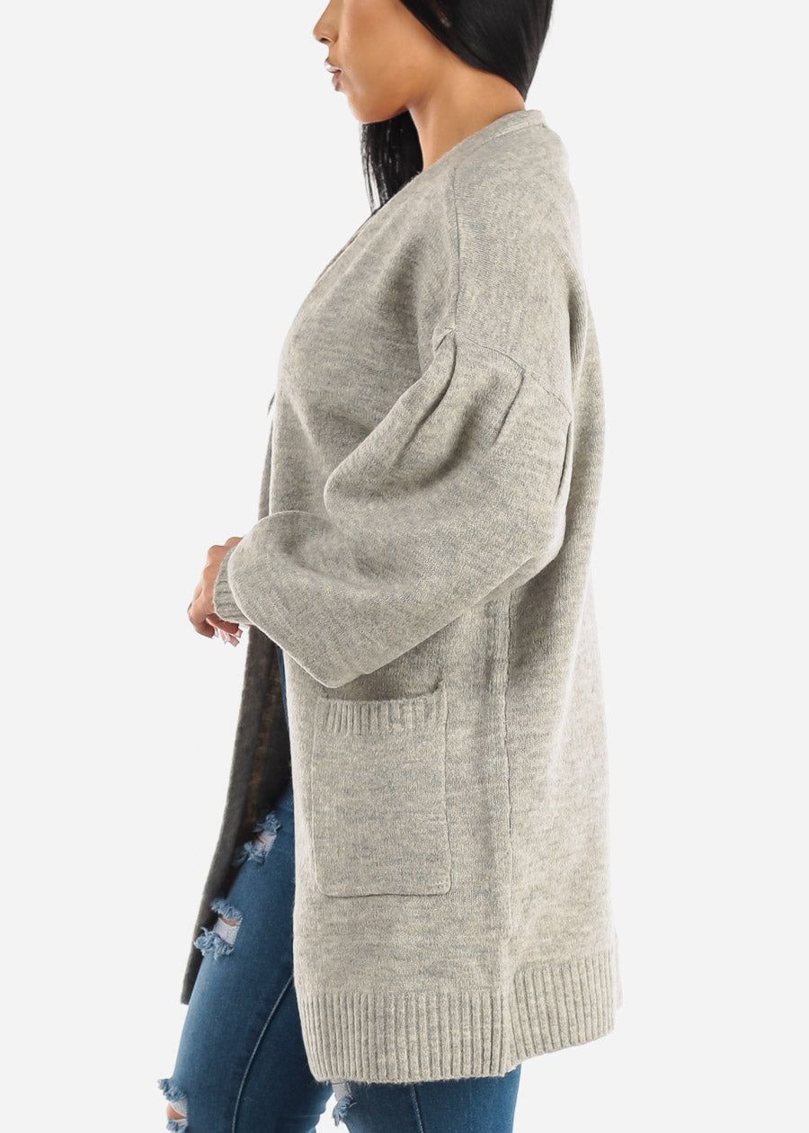 Long Sleeve Maxi Cardigan Heather Grey w Pockets sold by Moda product image thumbnail 3