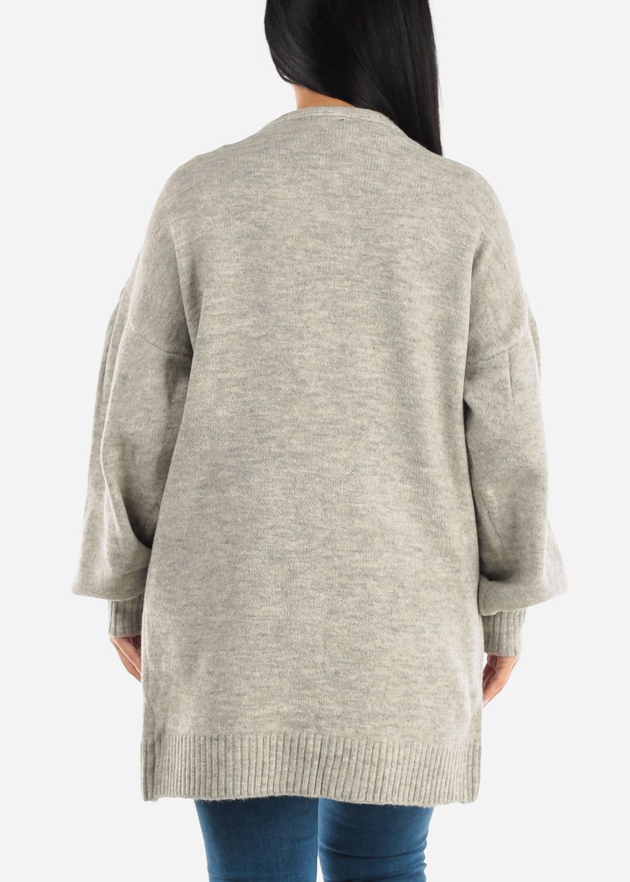 Long Sleeve Maxi Cardigan Heather Grey w Pockets sold by Moda product image thumbnail 4