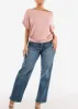 High Waist Wide Leg Straight Stretch Jeans Med Wash sold by Moda