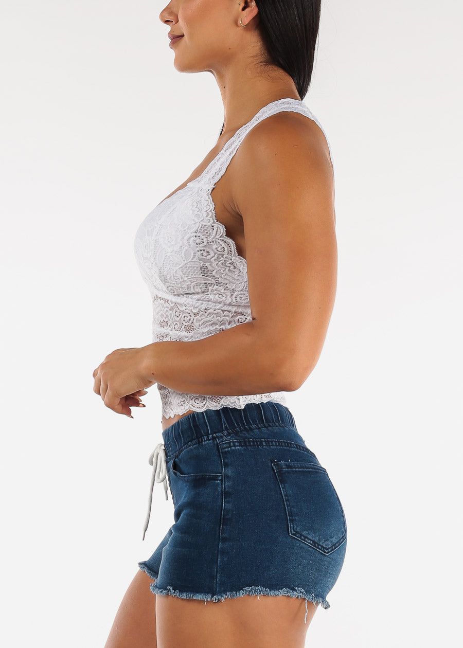 Vneck Floral Lace Racerback Top White sold by Moda product image thumbnail 3