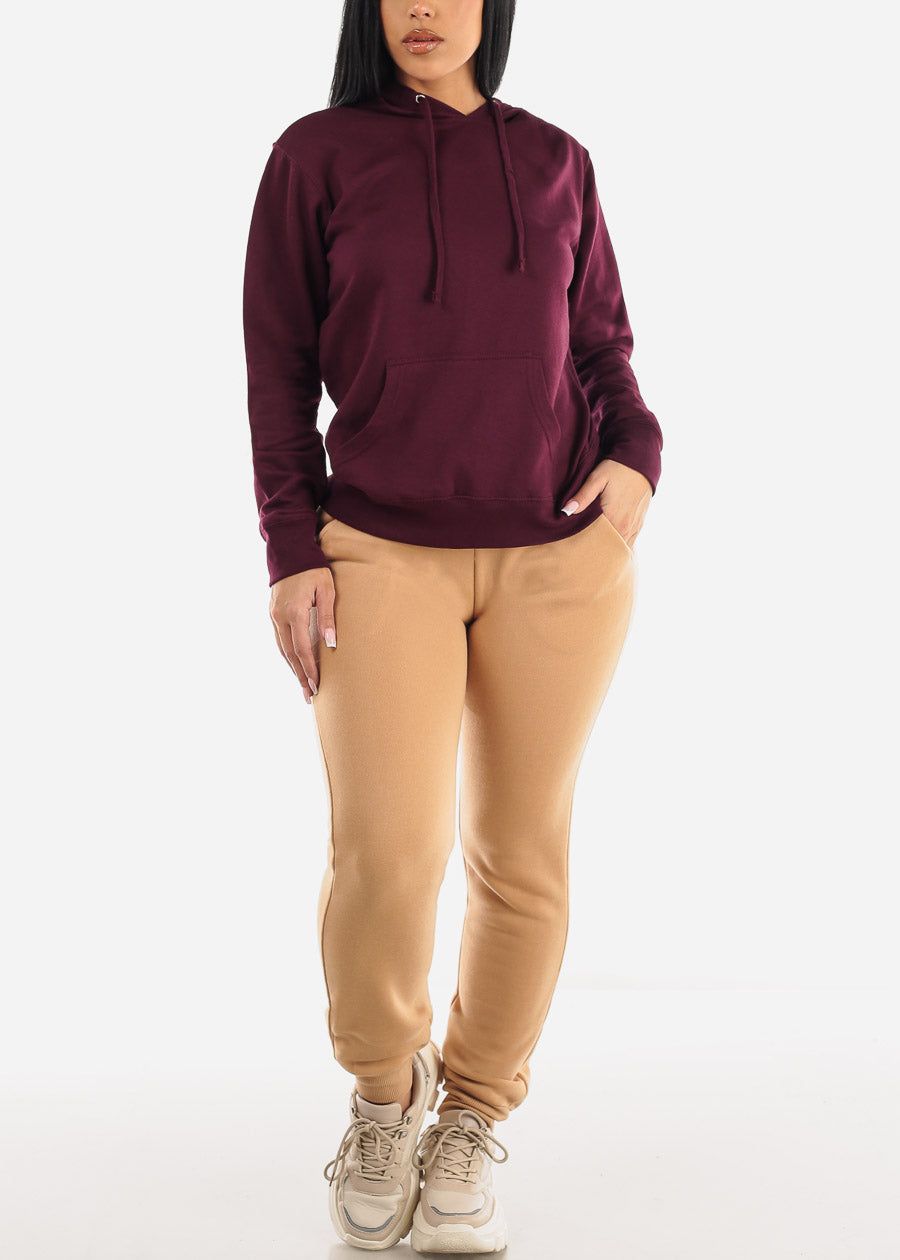 Long Sleeve Fleece Pullover Sweatshirt Burgundy sold by Moda product image thumbnail 2