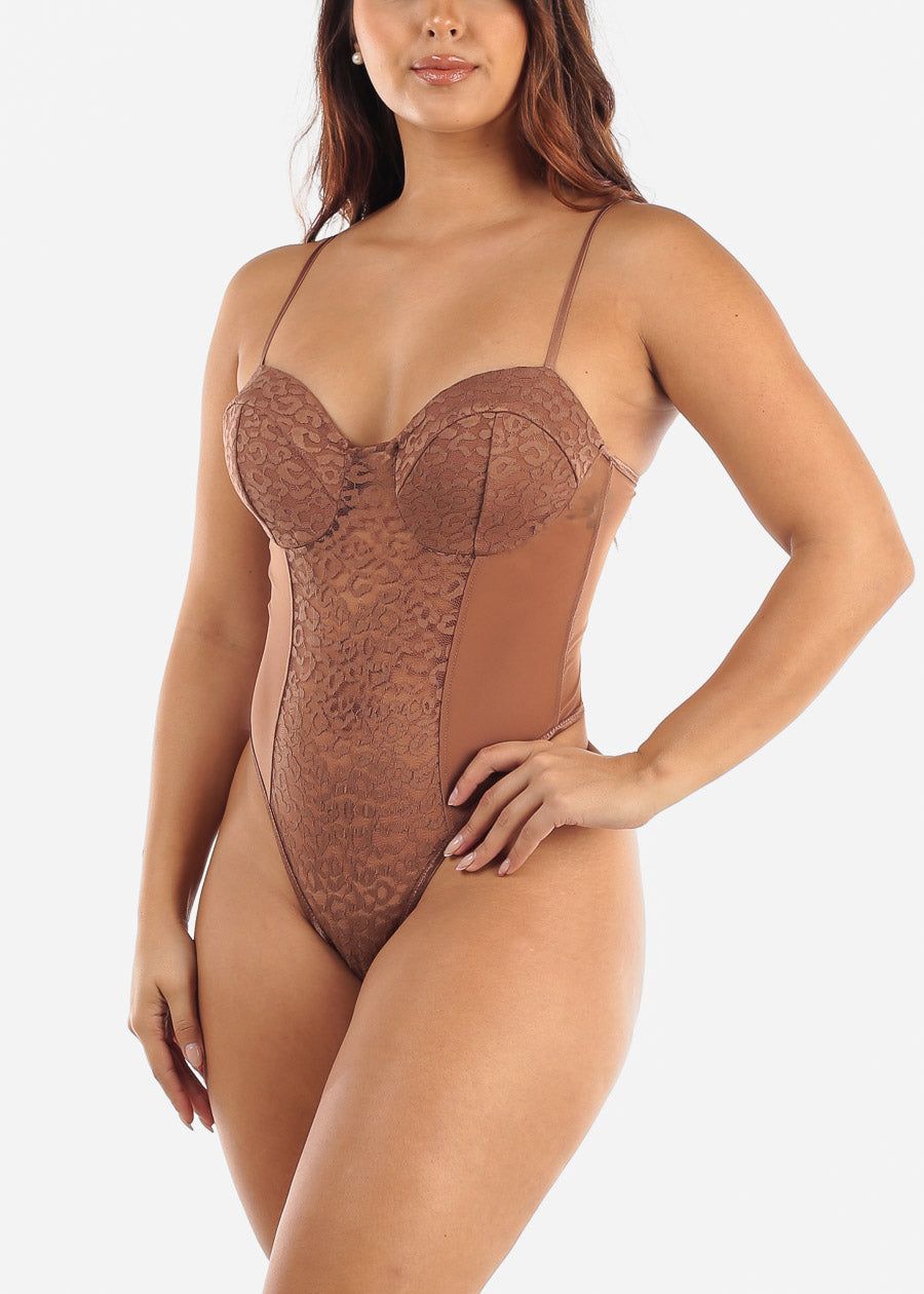 Sexy See Through Mesh Bodysuit w Leopard Mesh sold by Moda product image thumbnail 4