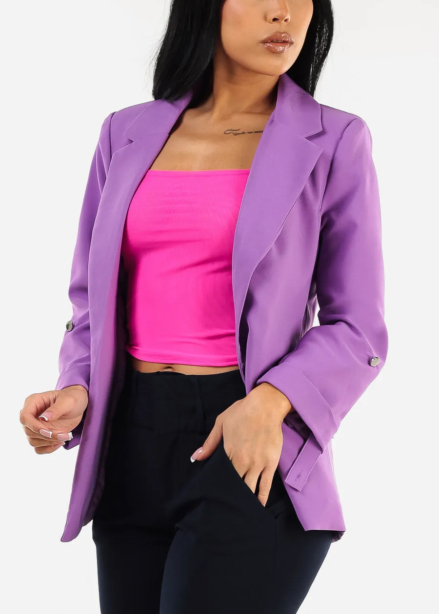 Long Sleeve Relax Fit Blazer Purple sold by Moda product image thumbnail 5